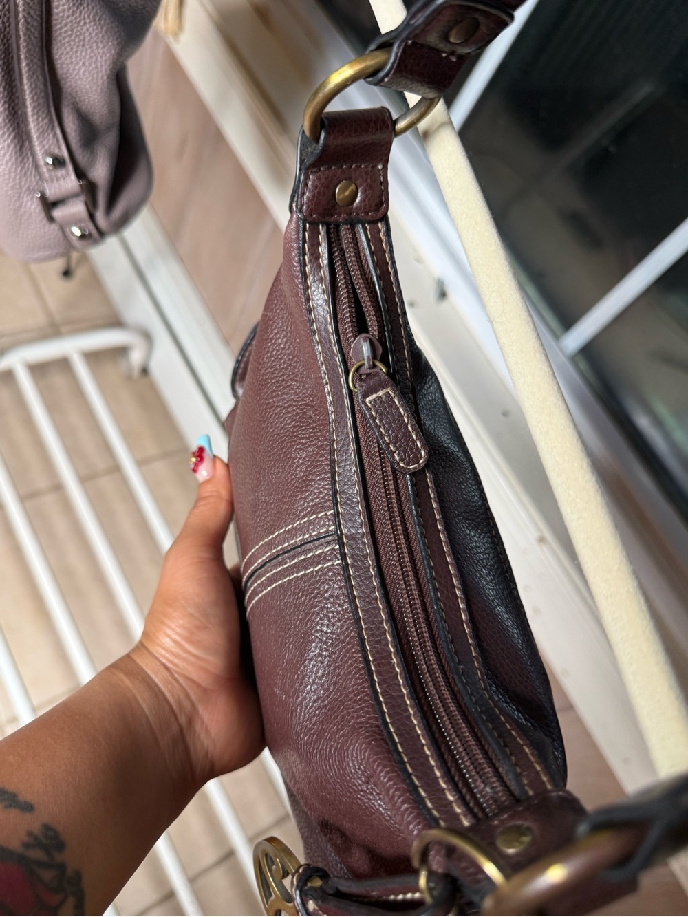 Vntg Rosetti Y2K Brown Hobo shoulder Purse - Picture 7 of 9